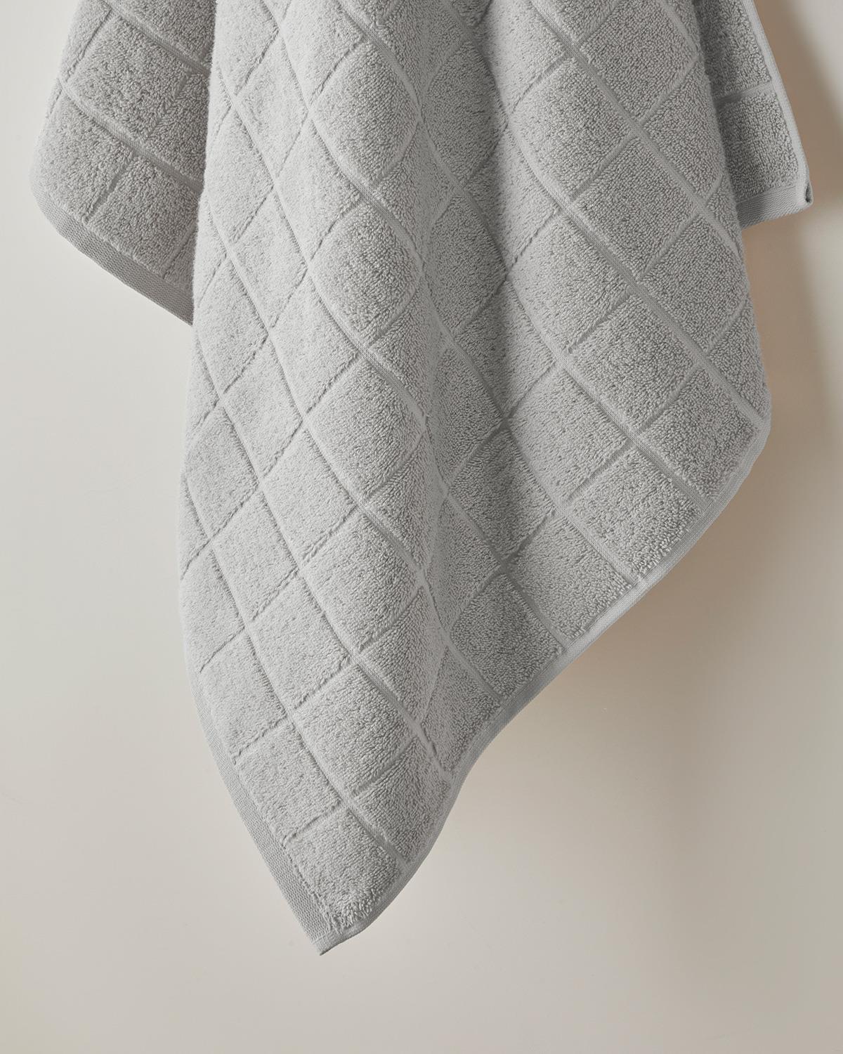 Chequer %100 Pamuk Banyo Havlusu 80x150 cm Gri