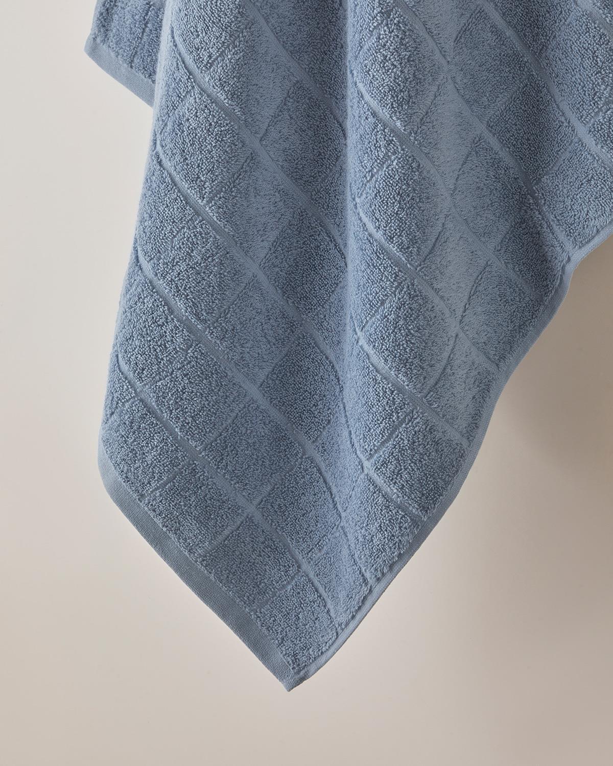 Chequer %100 Pamuk Banyo Havlusu 80x150 cm Mavi