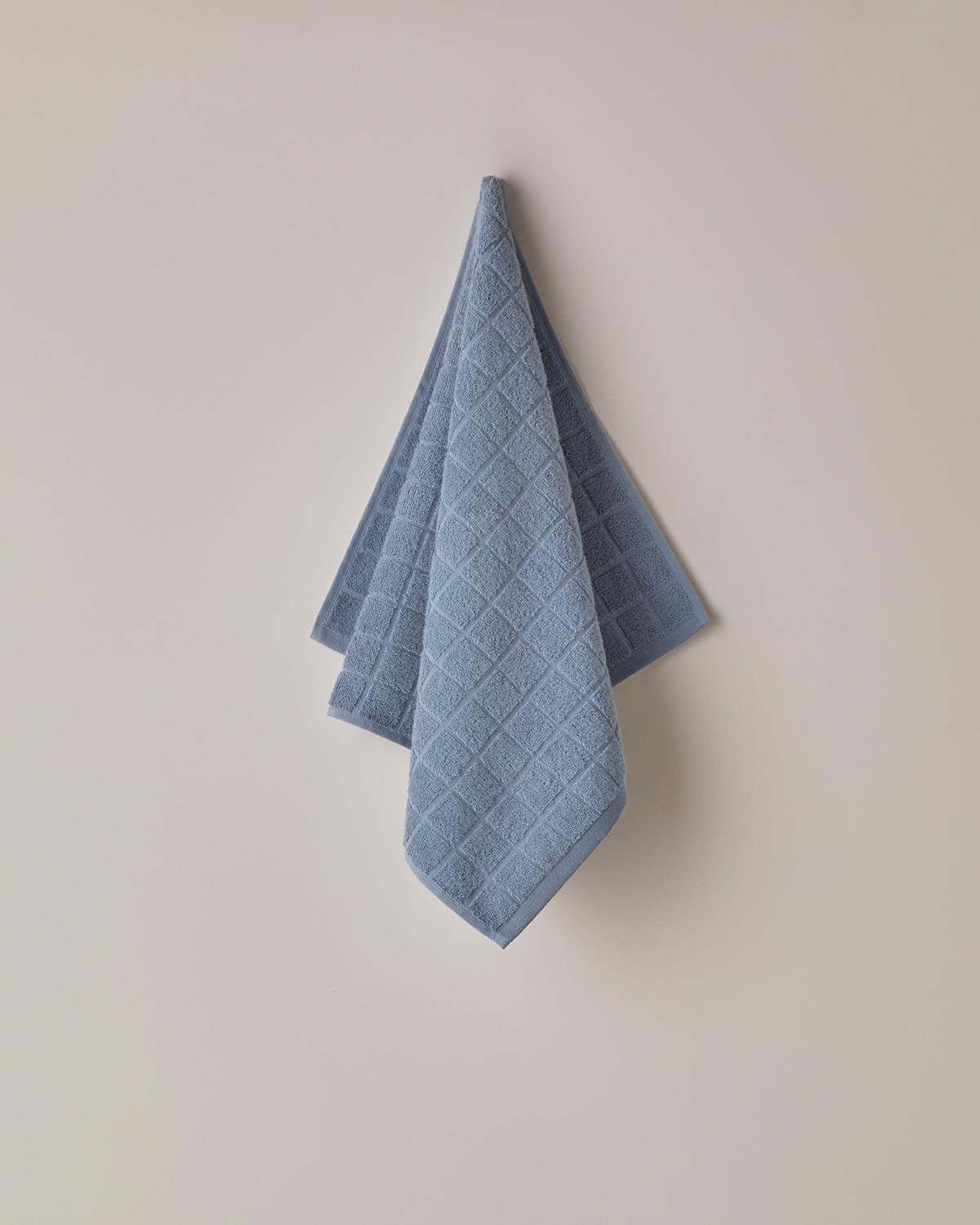 Chequer %100 Pamuk Yüz Havlusu 50x80 cm Mavi