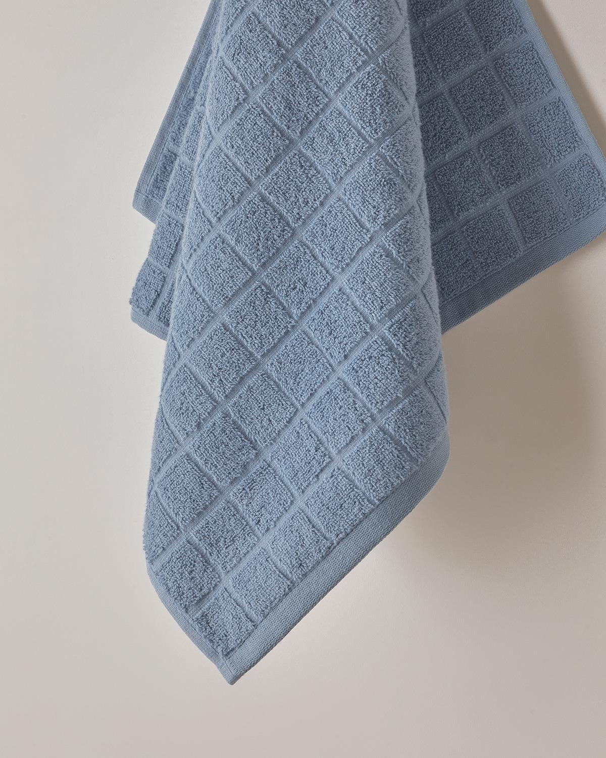 Chequer %100 Pamuk Yüz Havlusu 50x80 cm Mavi