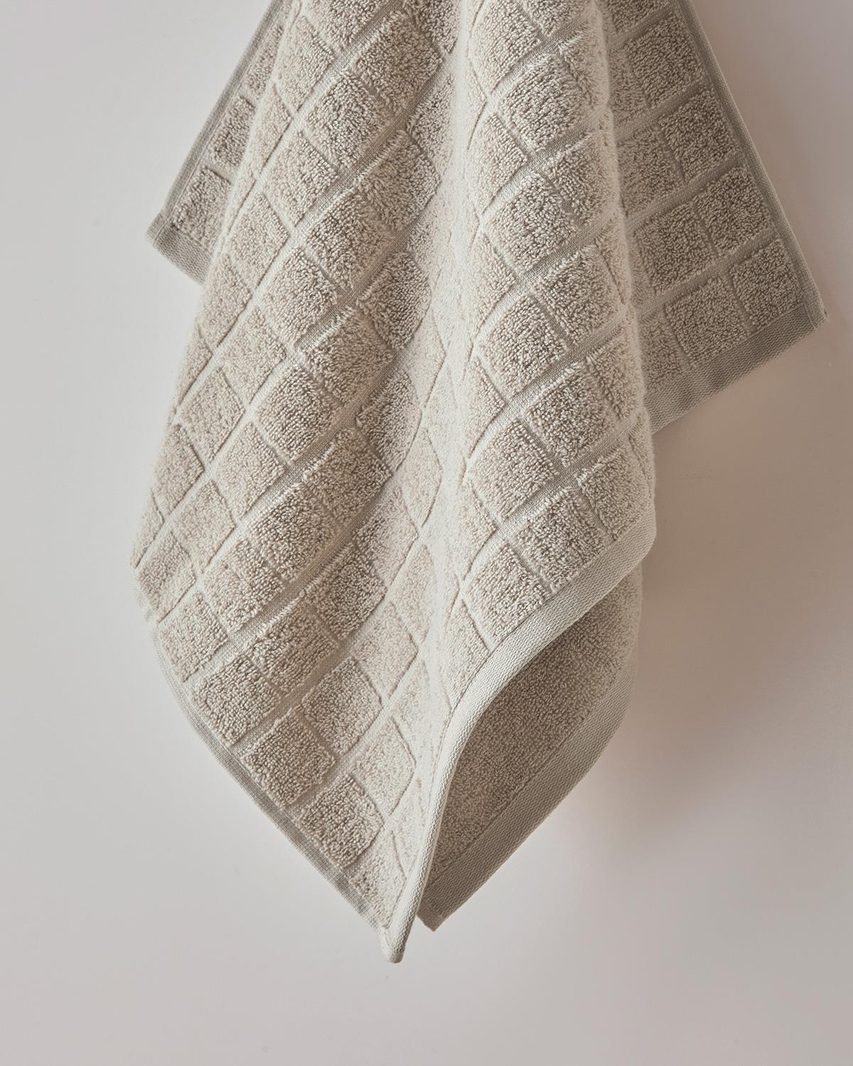 Chequer %100 Pamuk Yüz Havlusu 50x80 cm Bej