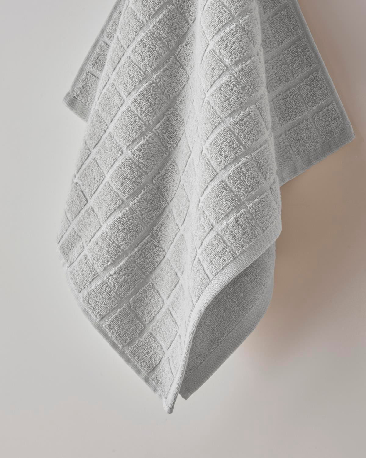 Chequer Pamuk Yüz Havlusu 50x80 cm Gri