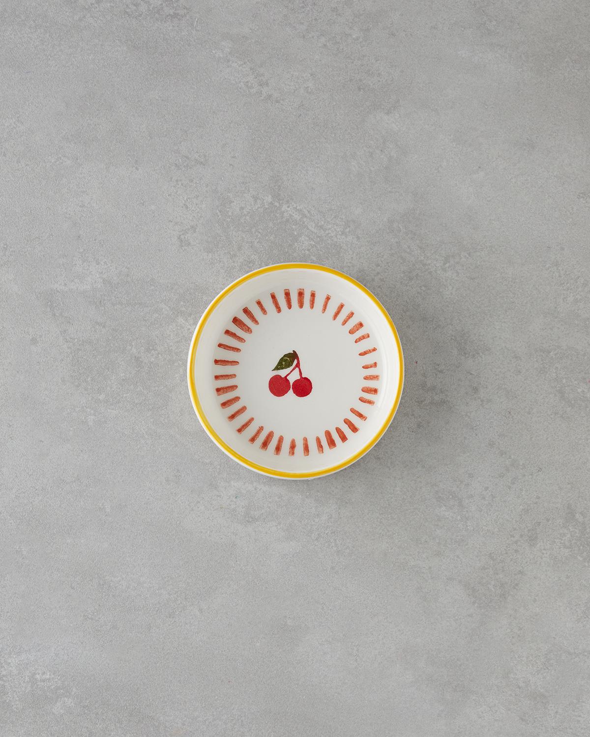 Cherry Seramik Kahvaltı Takımı 14 parça 6 kişilik Kırmızı-Sarı