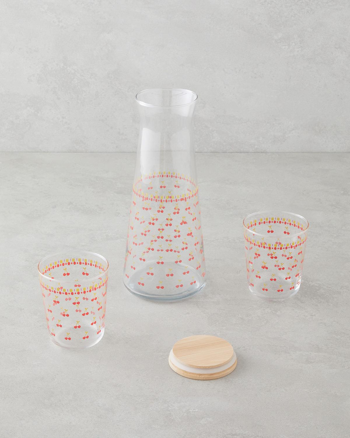 Cherrypop Cam 3 Parça Su Takımı 1150 ml + 315 ml Kırmızı