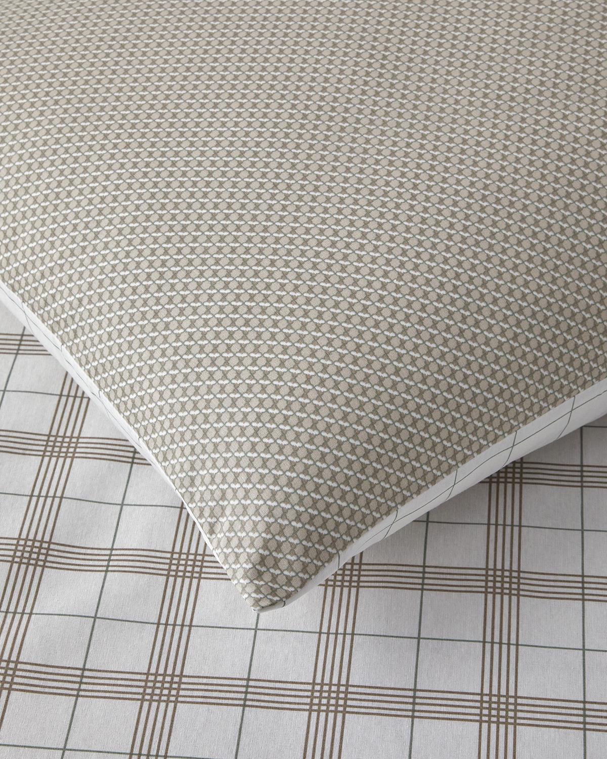Chic Check Kolay Ütülenir Çift Kişilik Nevresim Takımı 200x220 cm Bej