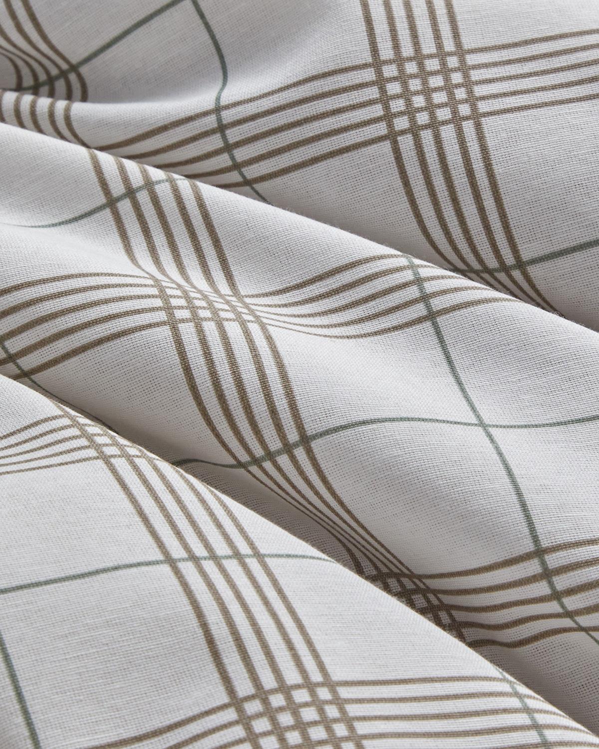 Chic Check Kolay Ütülenir Çift Kişilik Nevresim Takımı 200x220 cm Bej