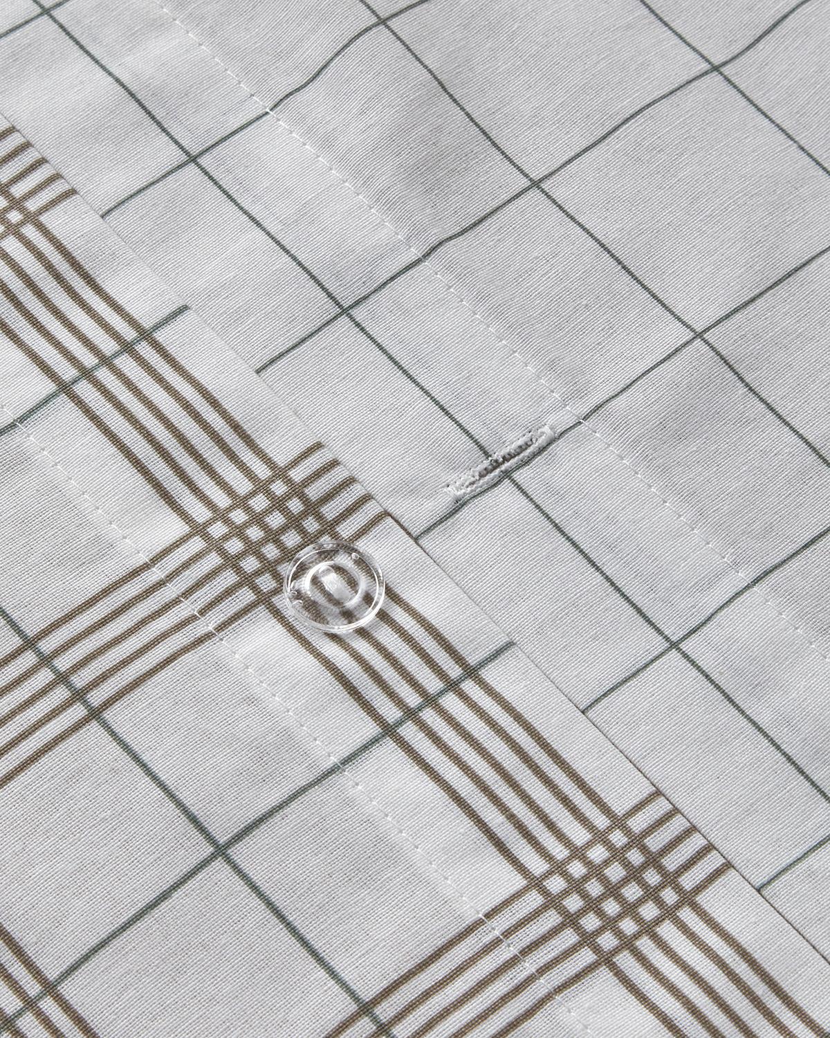 Chic Check Kolay Ütülenir Tek Kişilik Nevresim Takımı 160x220 cm Bej