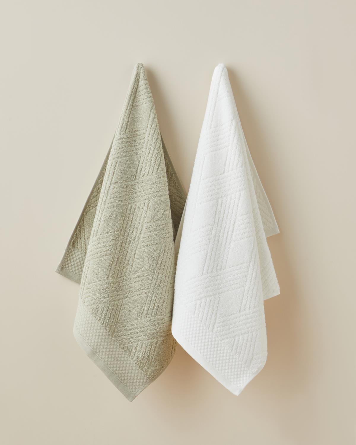 Chic Diamond Pamuk Yüz Havlusu 50x80 cm Açık Yeşil