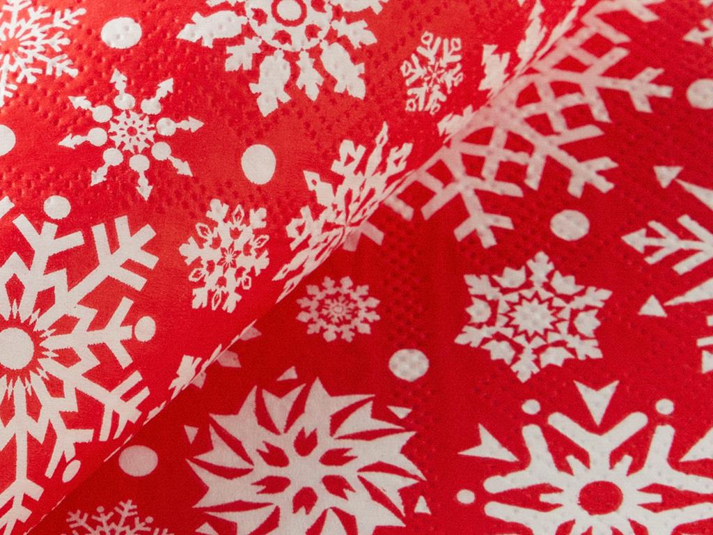Christmas Snow Kağıt Kağıt Peçete Kırmızı