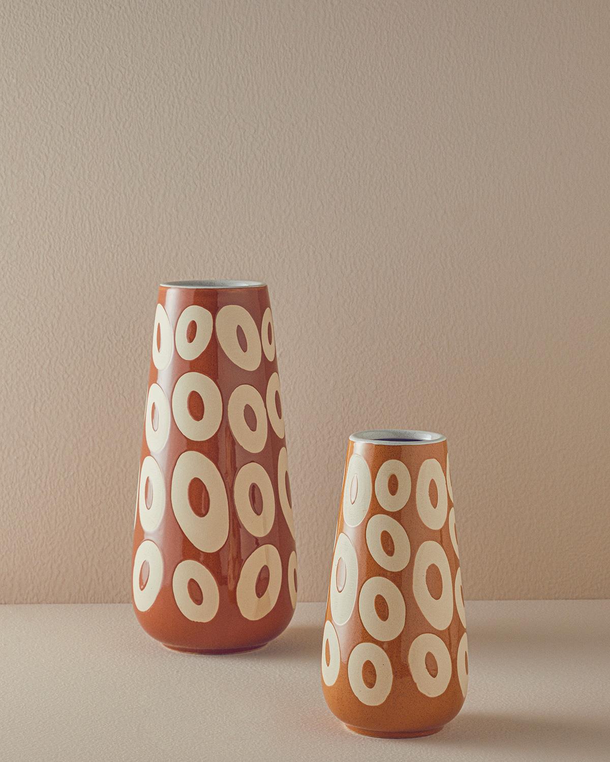 Circles Seramik Vazo Terracotta