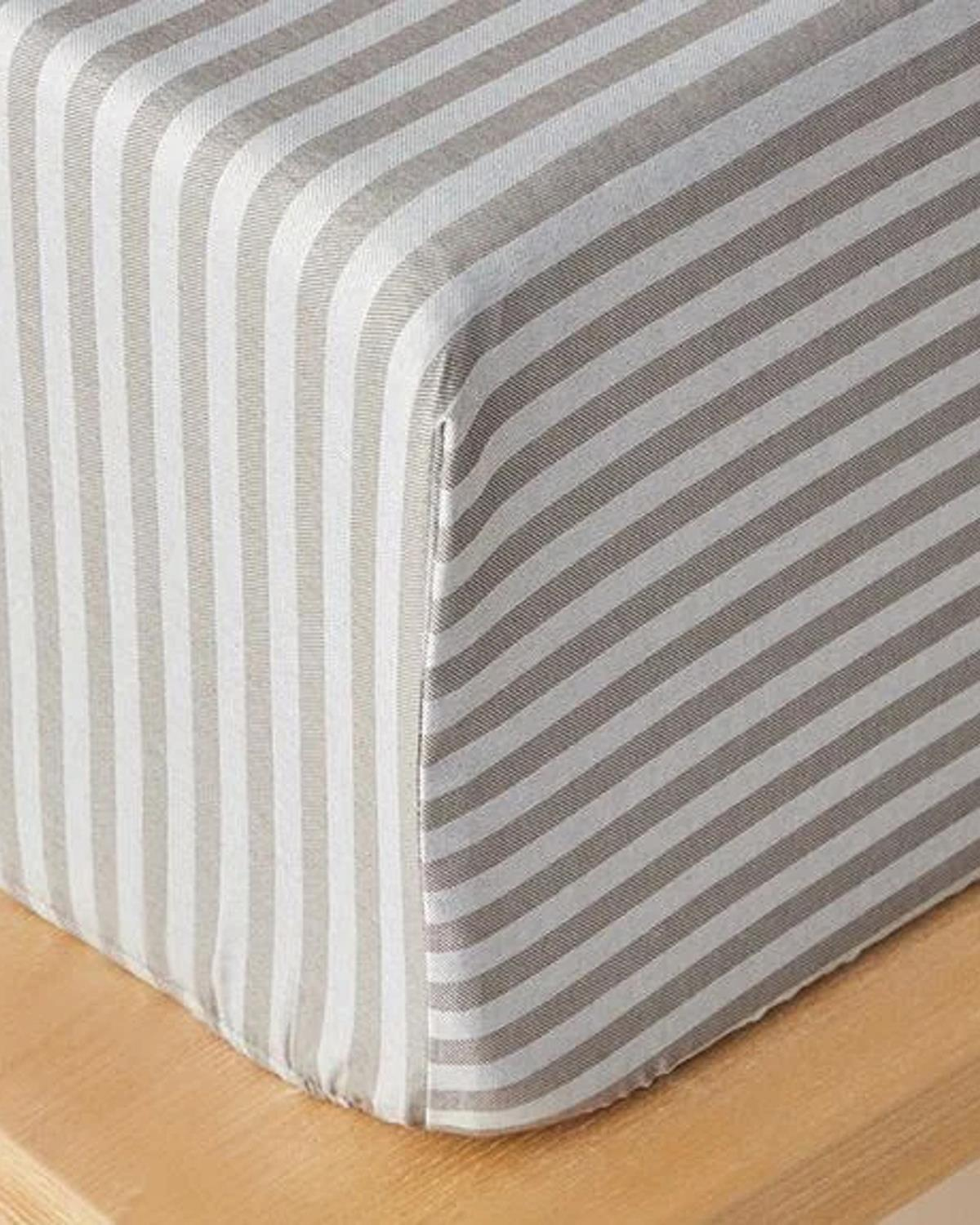 Classy Stripe Twill Çift Kişilik Lastikli Çarşaf Antrasit
