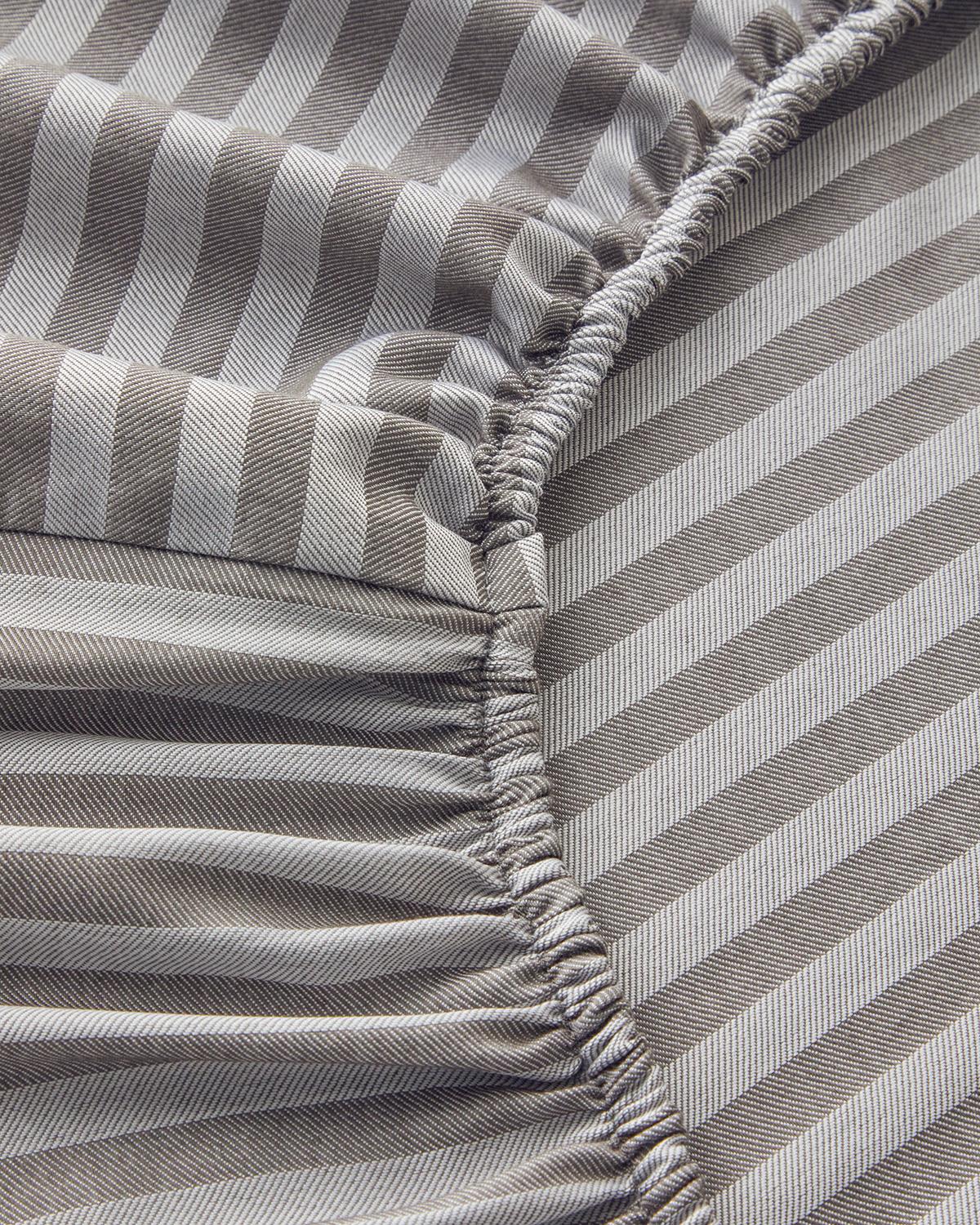 Classy Stripe Twill King Size Lastikli Çarşaf Antrasit