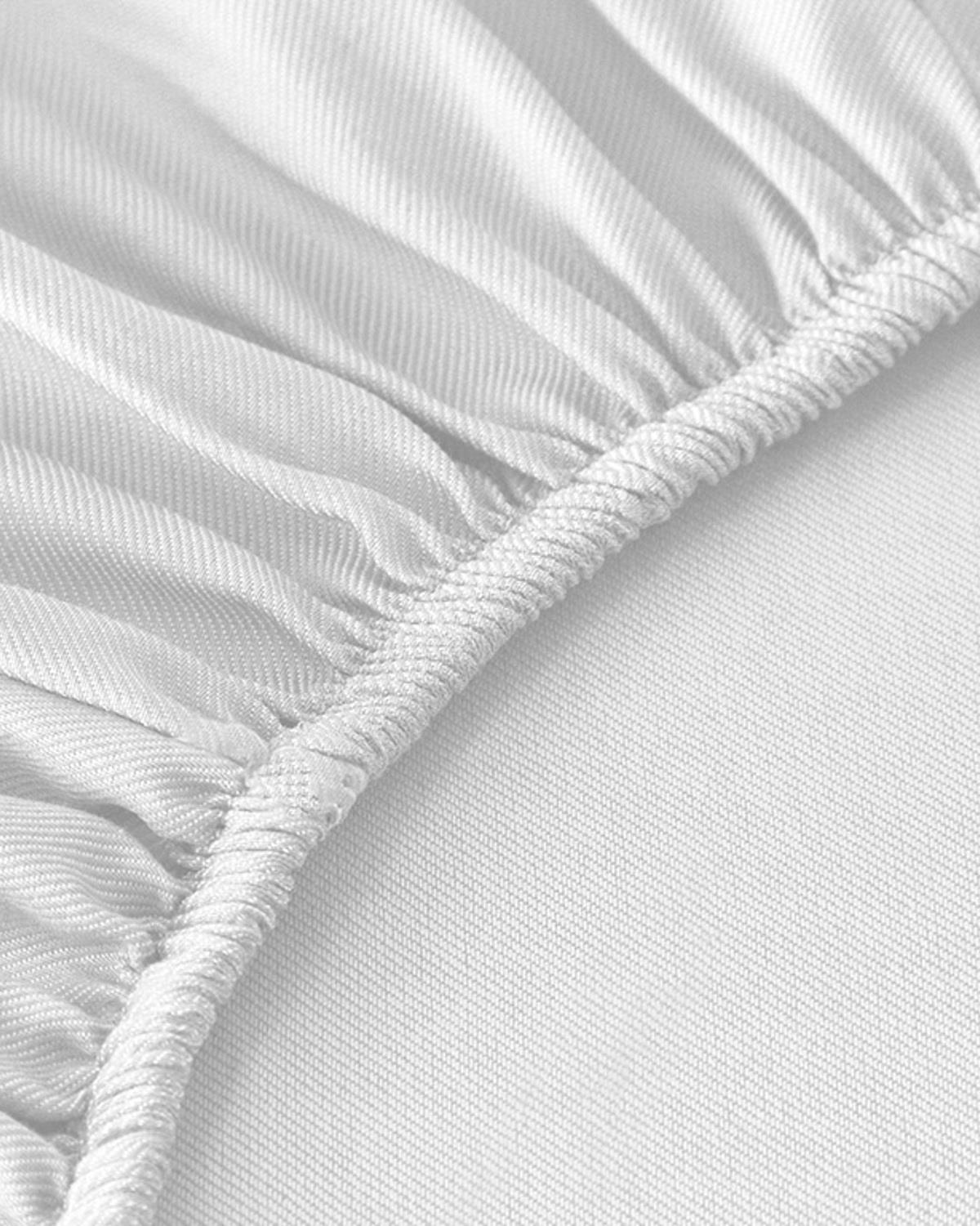 Classy Twill King Size Lastikli Çarşaf Beyaz