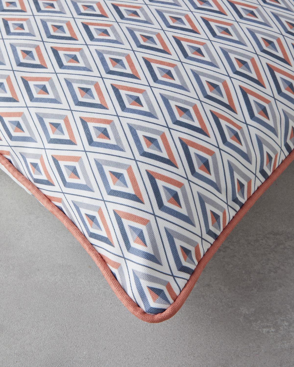 Cluster Çift Taraflı Kırlent Kılıfı 45x45 cm Lacivert - Kiremit