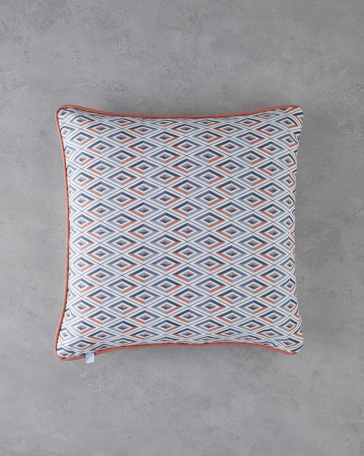 Cluster Çift Taraflı Kırlent Kılıfı 45x45 cm Lacivert - Kiremit