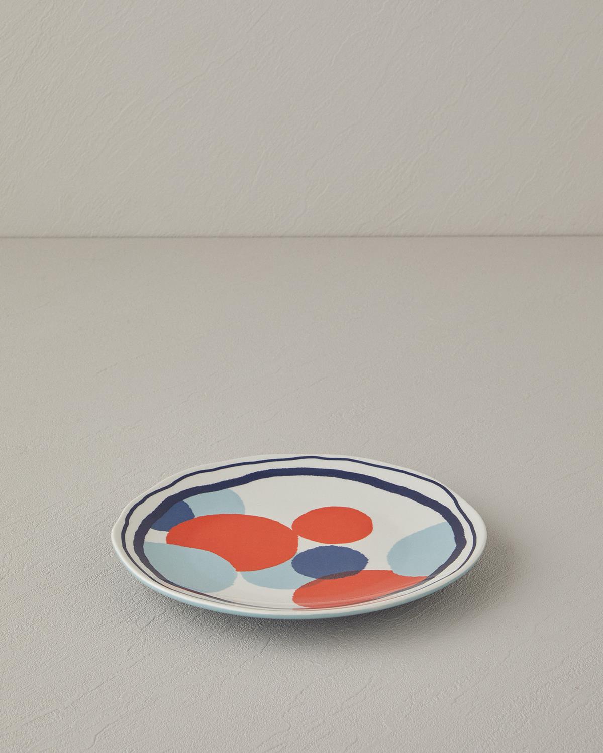 Coachella Bounce Stoneware Pasta Tabağı Mavi-Terracotta