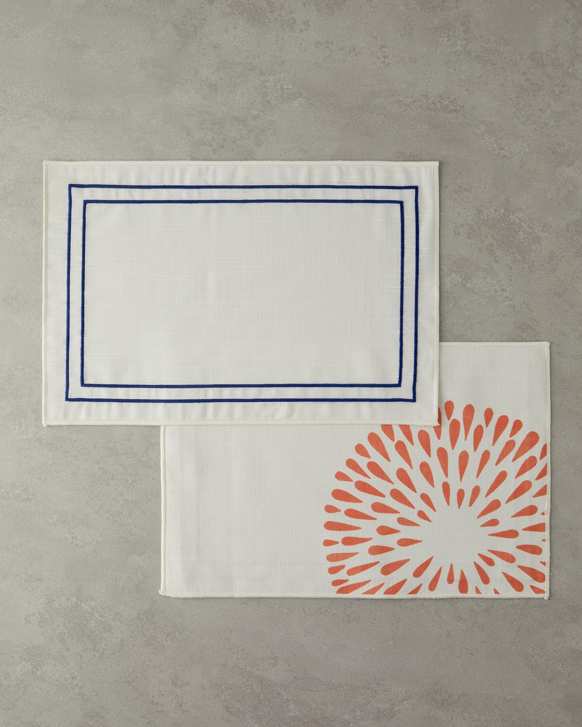 Coachella Leap Polyester 2'li Amerikan Servis 30x45 cm Krem-Turuncu