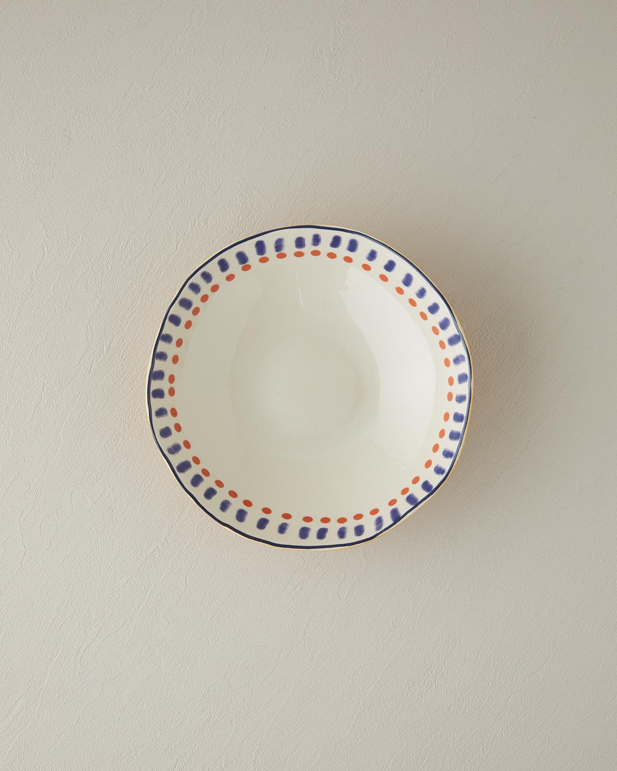 Coachella Mystery Stoneware Salata Kasesı Mavi-Terracotta