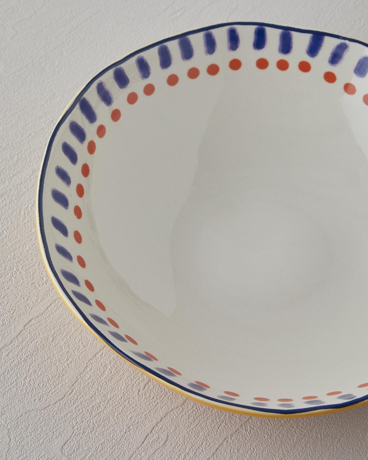 Coachella Mystery Stoneware Salata Kasesı Mavi-Terracotta