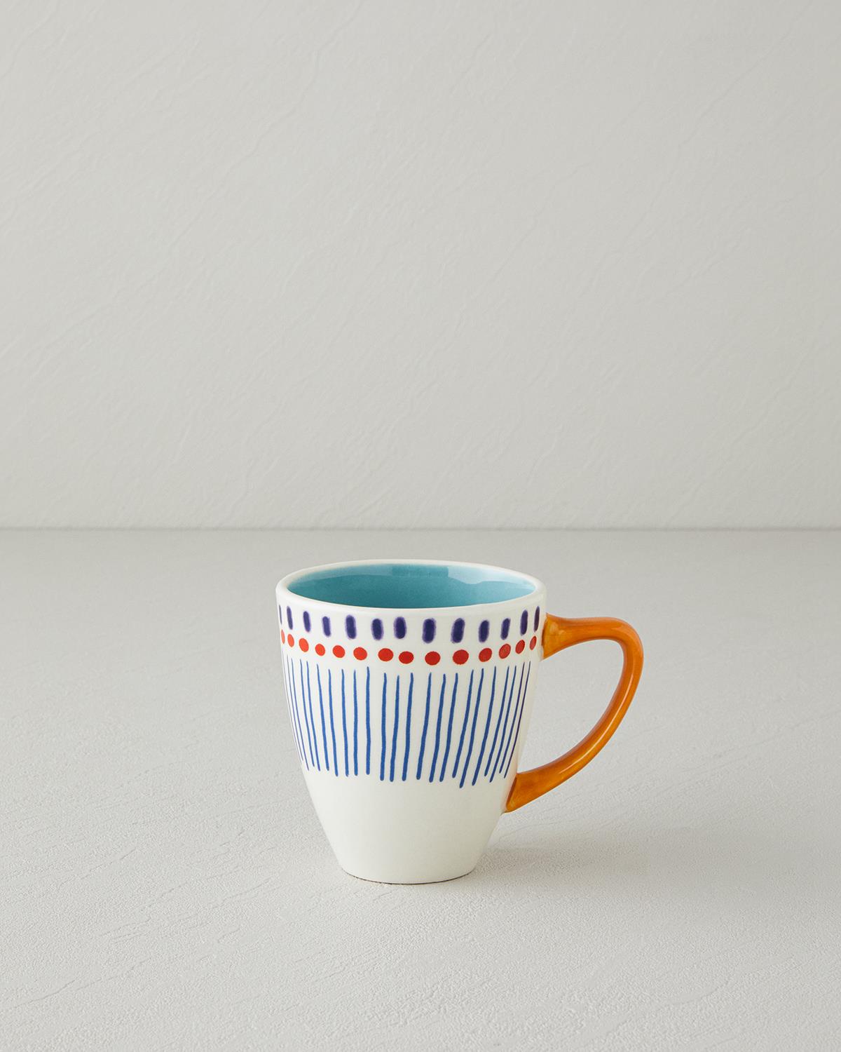 Coachella Patch Stoneware Kupa Lacivert-Kırmızı