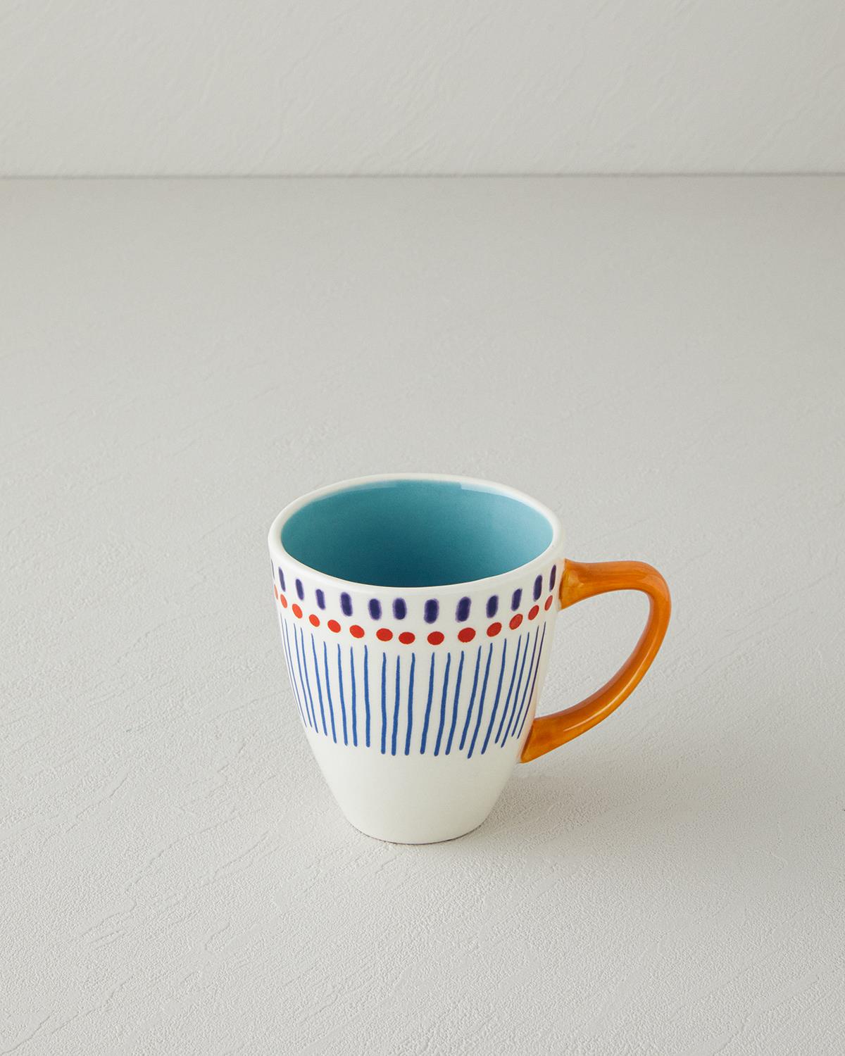 Coachella Patch Stoneware Kupa Lacivert-Kırmızı