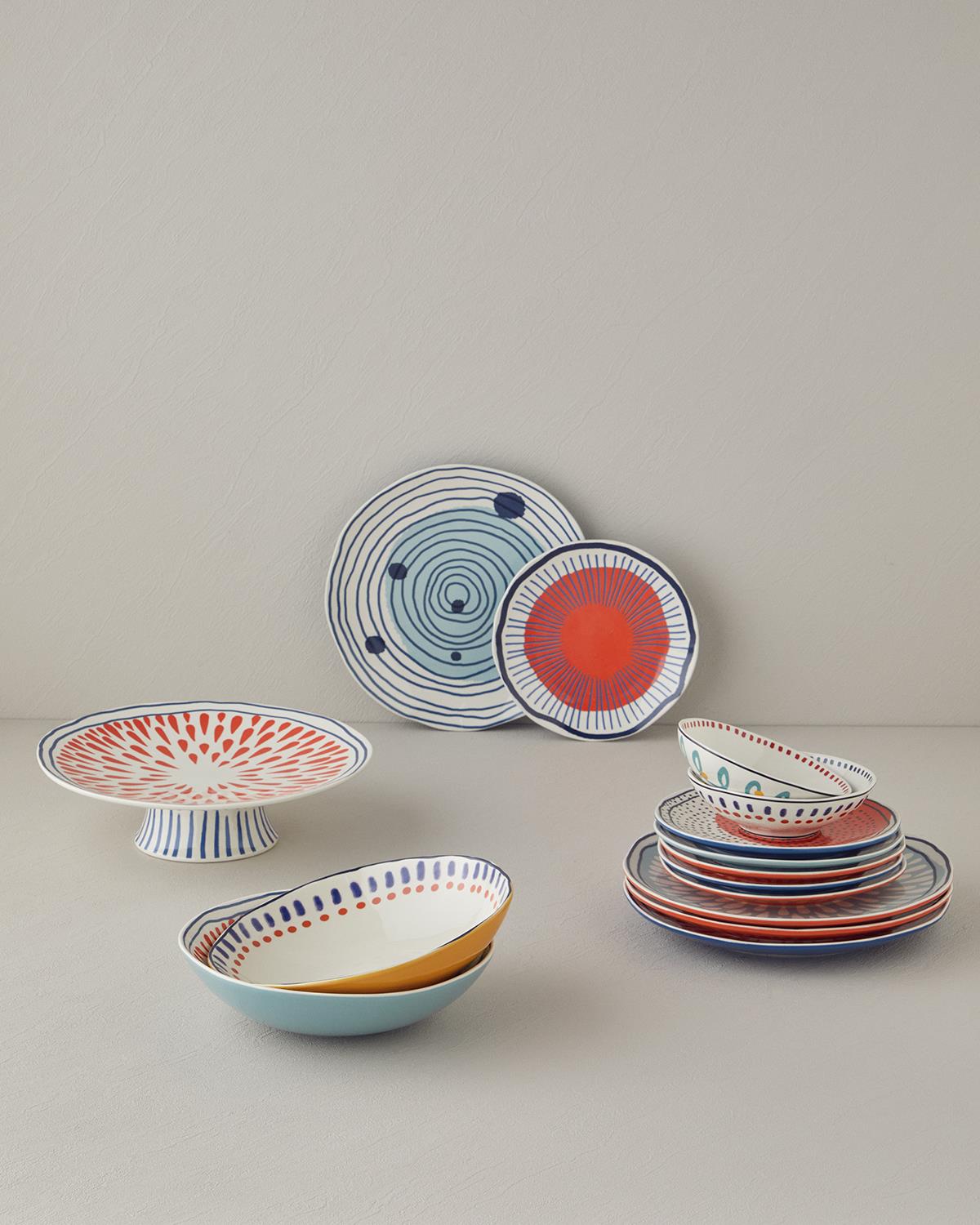 Coachella Universe Stoneware Servis Tabağı Mavi