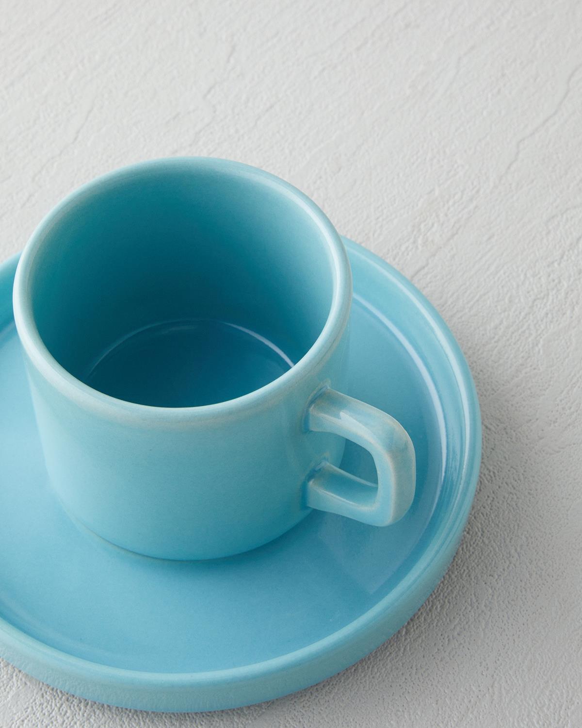 Coastal Bliss Seramik 4 Parça 2 Kişilik Çay Fincanı Takımı 184 ml Açık Mavi