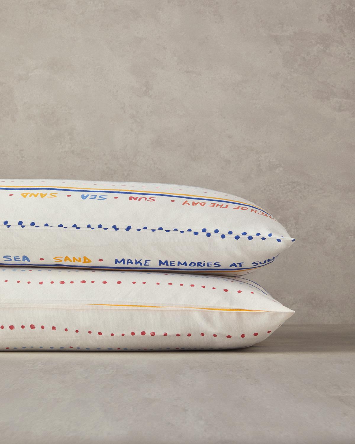Coastal Stripe 2'Li Yastık Kılıfı Kırmızı