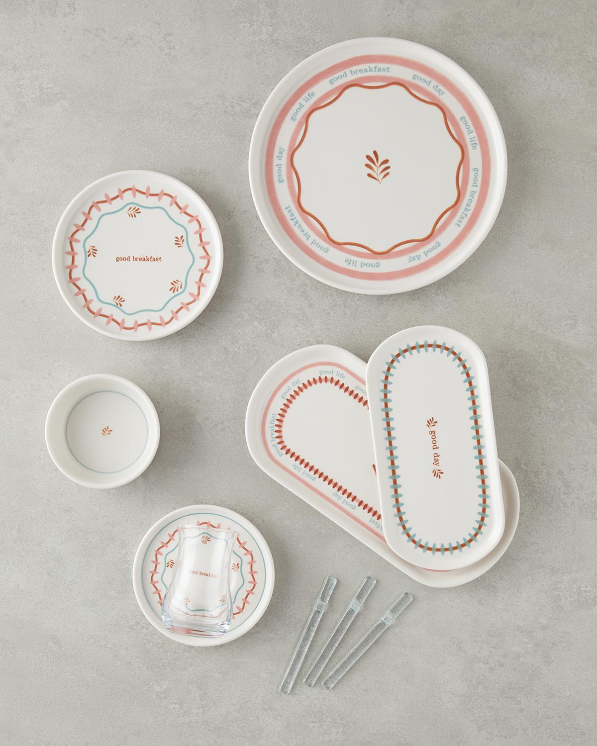 Comely Seramik Kahvaltı Takımı 32 parça 6 kişilik Renkli