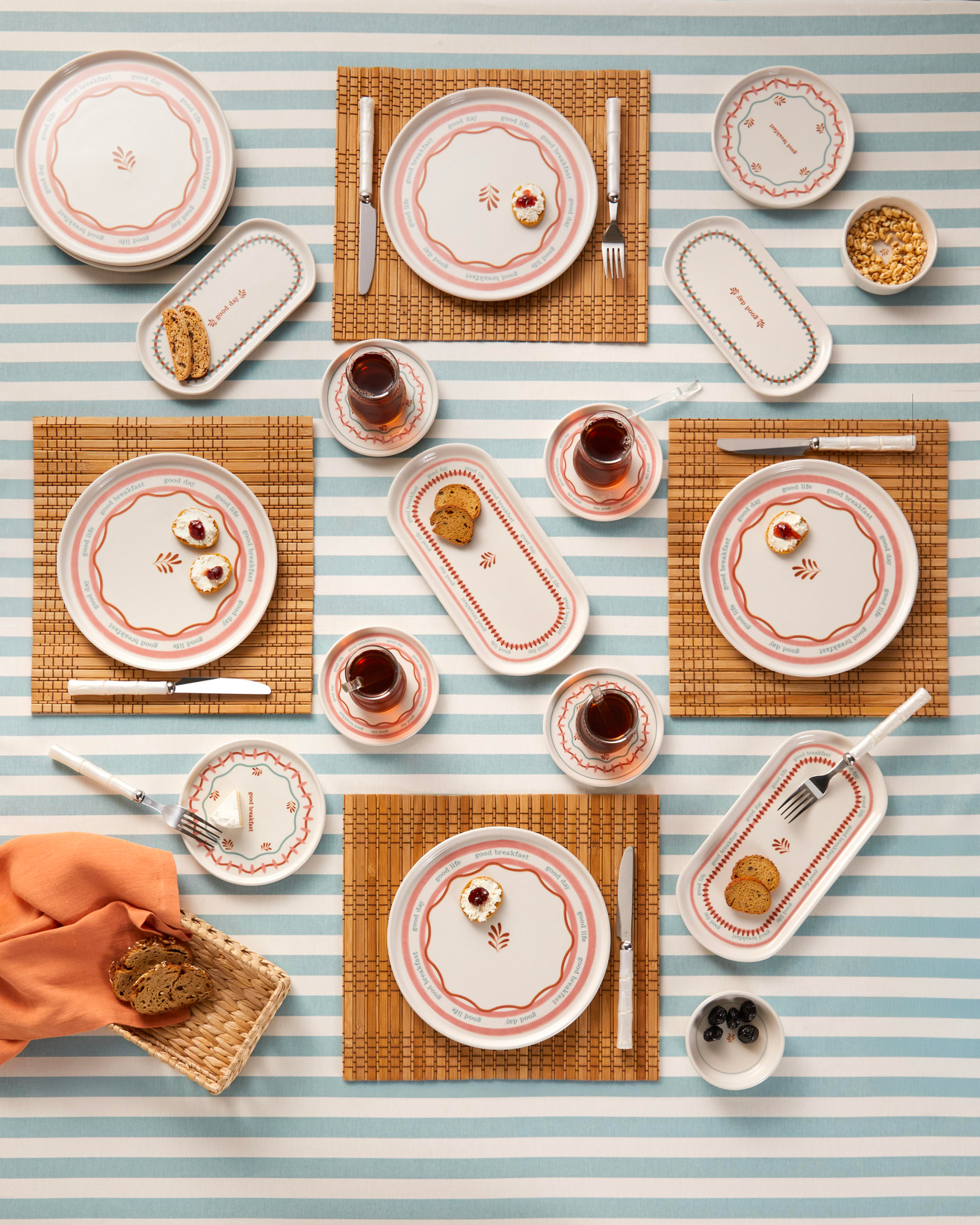 Comely Seramik Kahvaltı Takımı 32 parça 6 kişilik Renkli