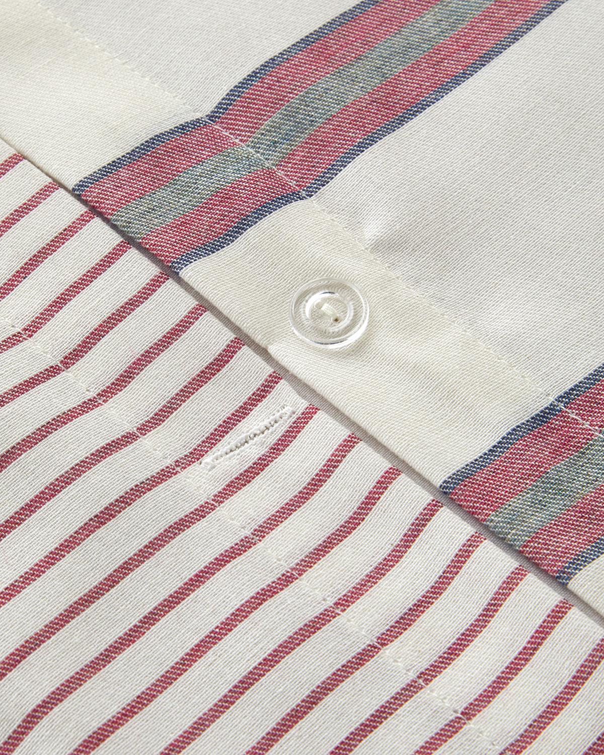 Cool Stripe İpliği Boyalı King Size Nevresim Takımı 240x220 cm Bordo-Yeşil