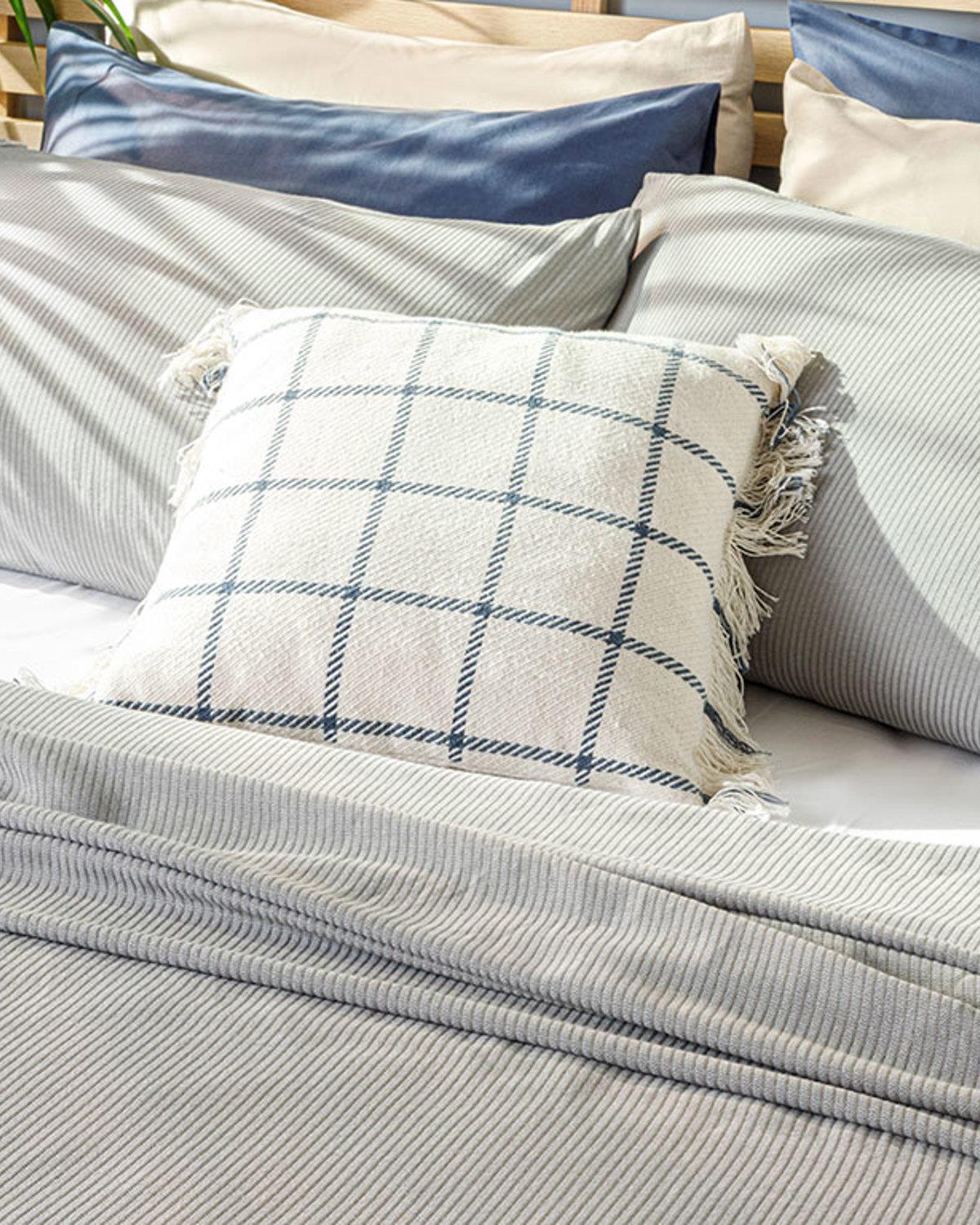 Cool Stripe Soft Touch Çift Kişilik Pike Seti 200x220 cm Gri