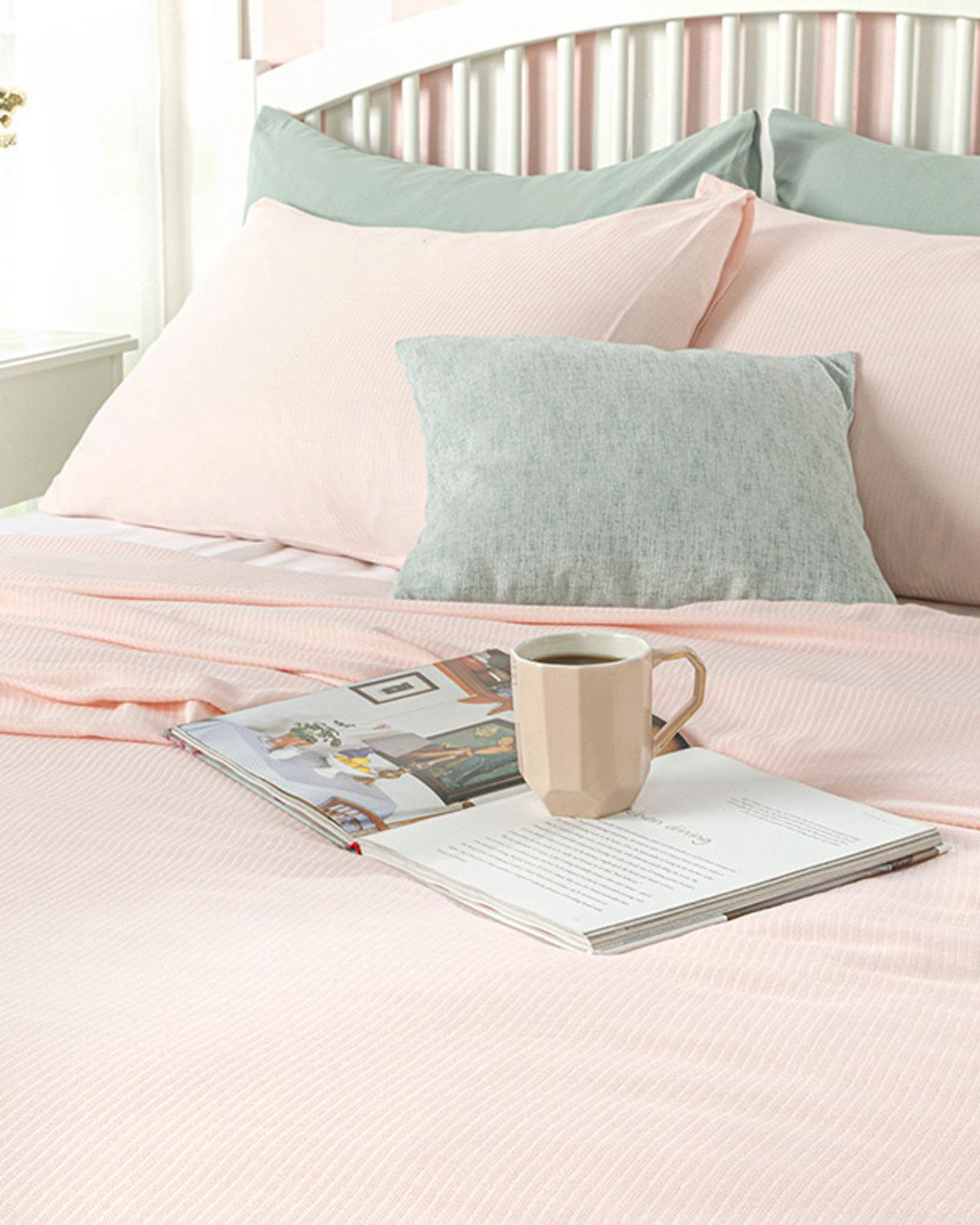 Cool Stripe Soft Touch Tek Kişilik Pike Seti Pembe