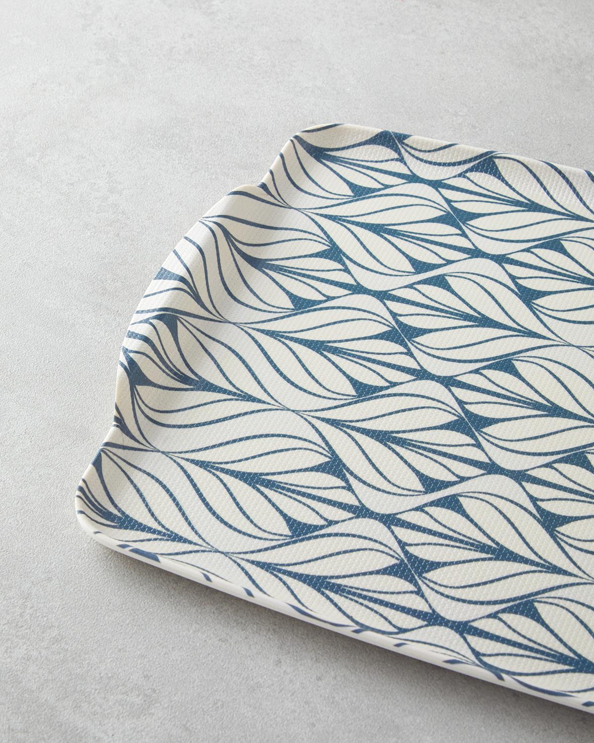 Cosy Stripe Melamin 2'li Tepsi 42x31 cm + 25x38 cm Mavi