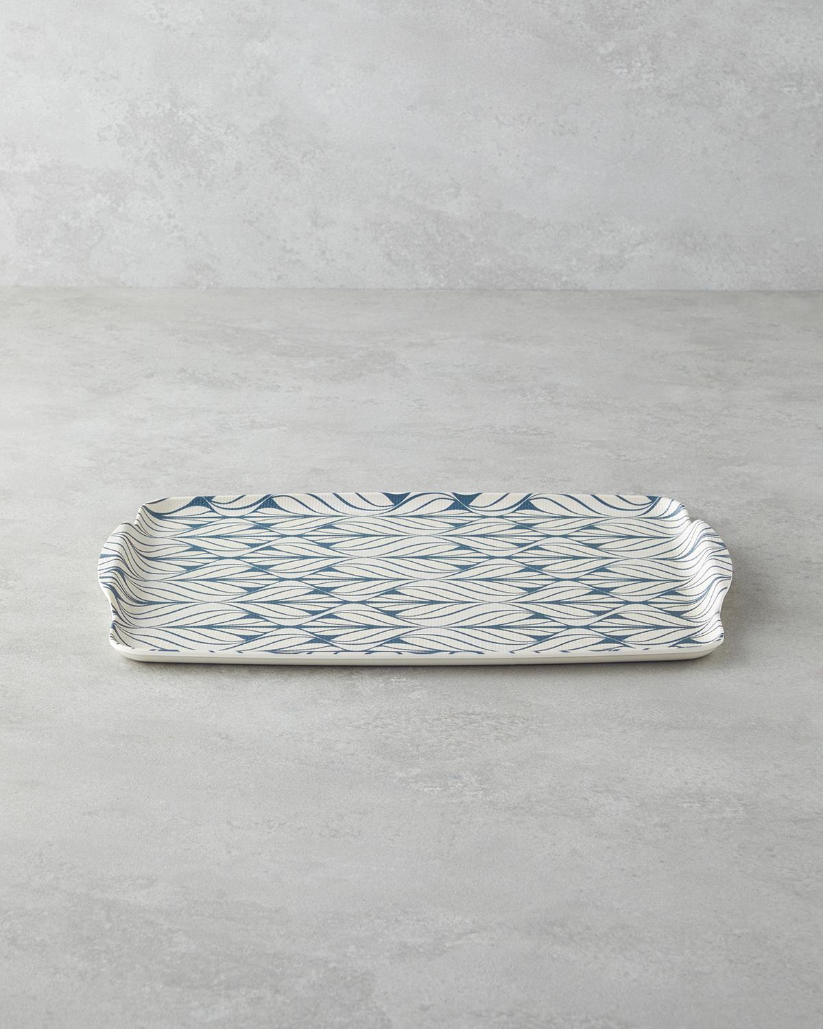Cosy Stripe Melamin 2'li Tepsi 42x31 cm + 25x38 cm Mavi