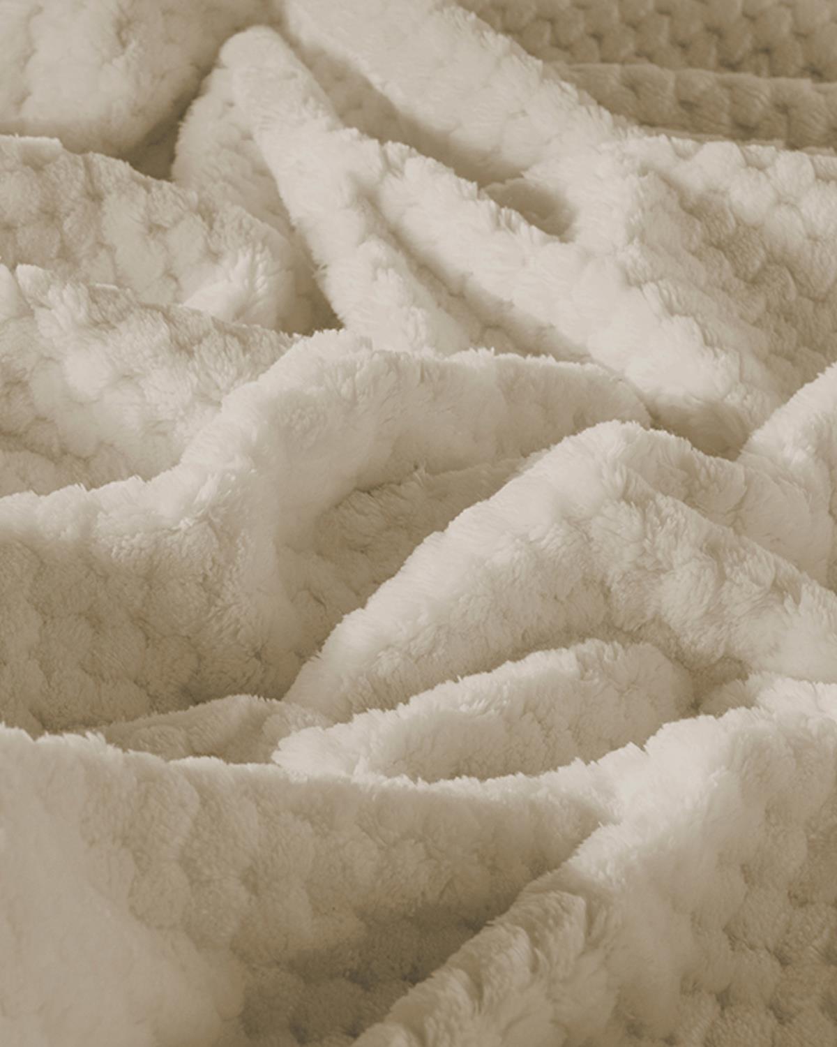 Cozy Bubble Super Soft Çift Kişilik Battaniye 200x220 cm Krem