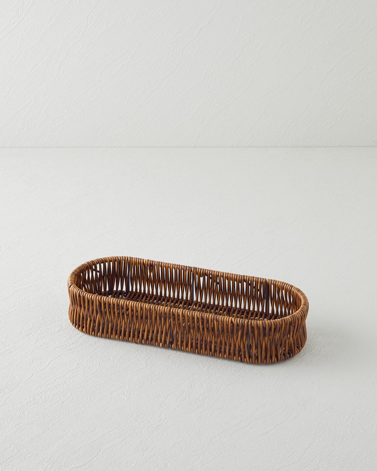 Crustic Plastik Ekmek Sepeti 28x11x7 cm Kahverengi