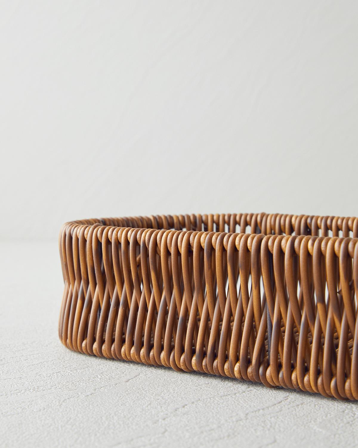 Crustic Plastik Ekmek Sepeti 28x11x7 cm Kahverengi