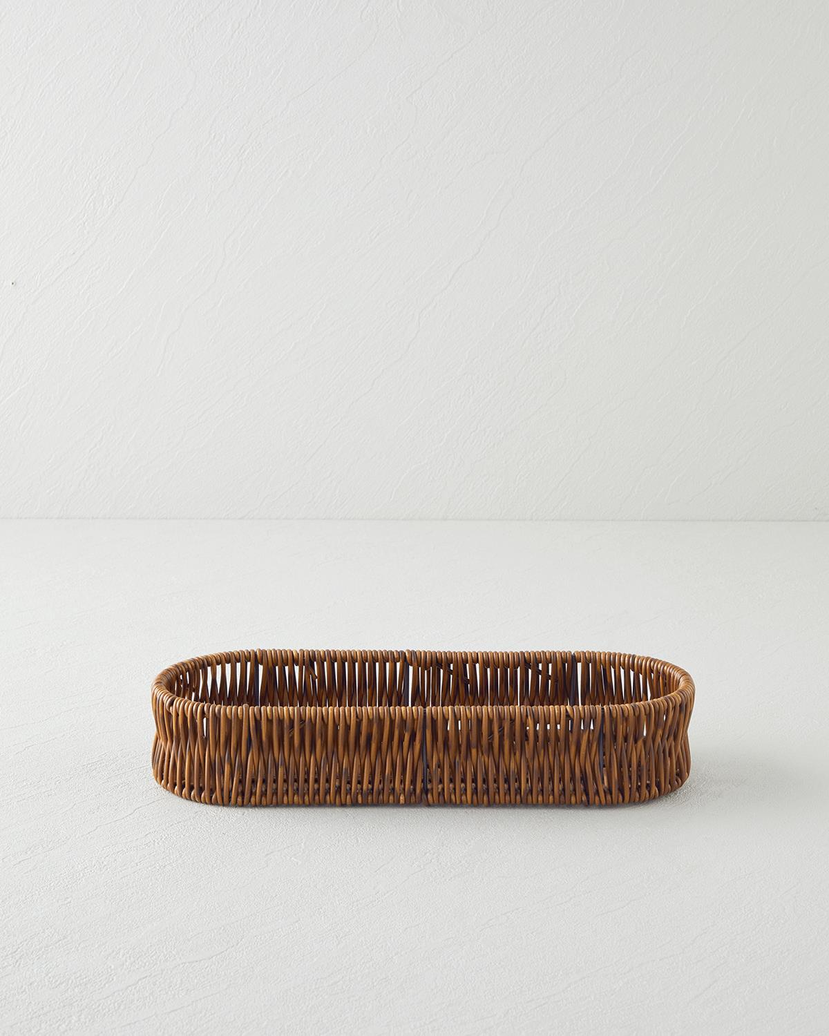 Crustic Plastik Ekmek Sepeti 28x11x7 cm Kahverengi