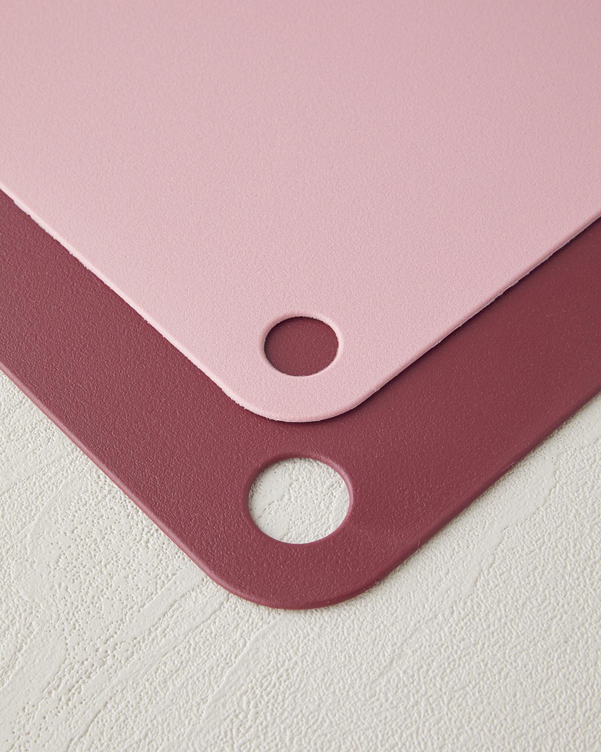 Cut Me Plastik 2'li Kesme Tahtası 27-34 cm Bordo-Pembe