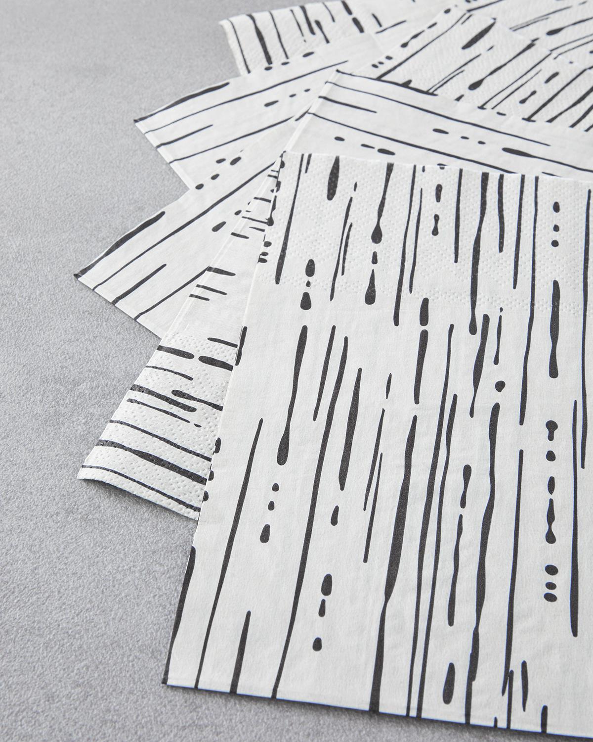 Darkness Kağıt 20'li Kağıt Peçete 33x33 cm Siyah - Beyaz