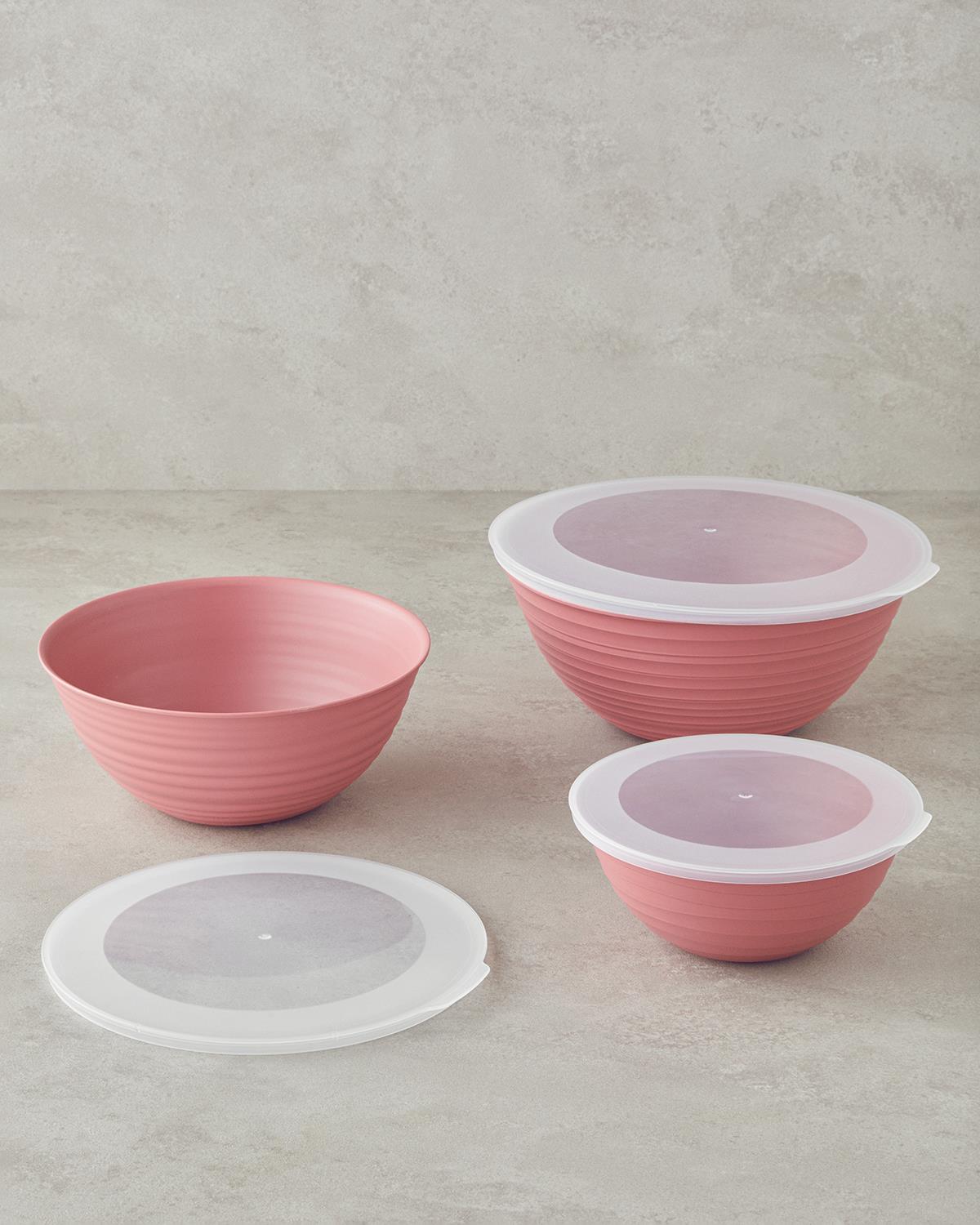 Deanna Plastik 3 Parça Saklama Kabı 1-2-3 Lt Pembe