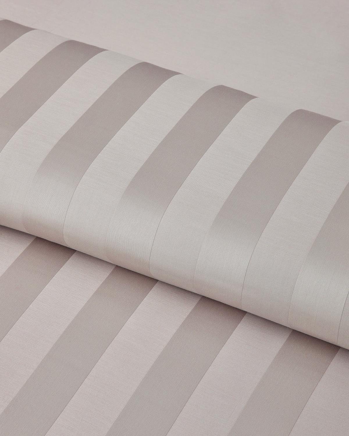 Deluxe Çizgili Pamuk Saten Çift Kişilik Nevresim Takımı 200x220 cm Gül Kurusu
