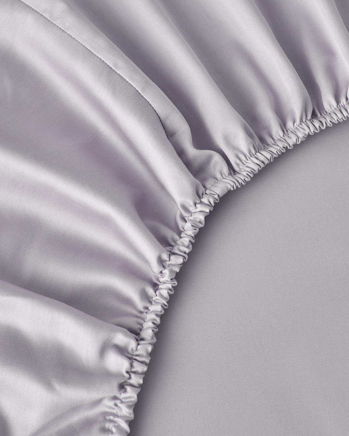 Deluxe Çizgili Pamuk Saten King Size Nevresim Takımı 240x220 cm Açık Leylak