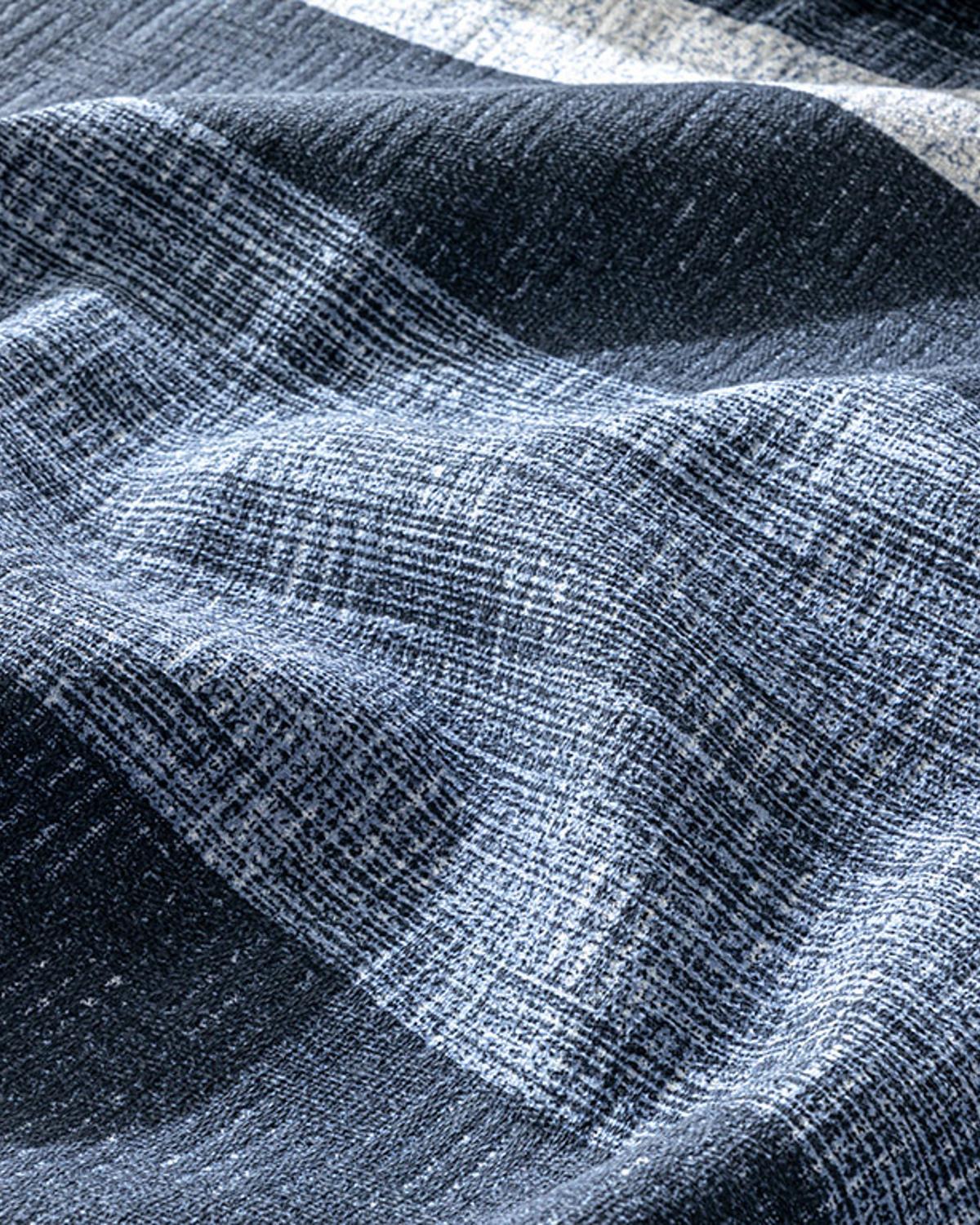 Denim Stripe Baskılı Çift Kişilik Pike Lacivert