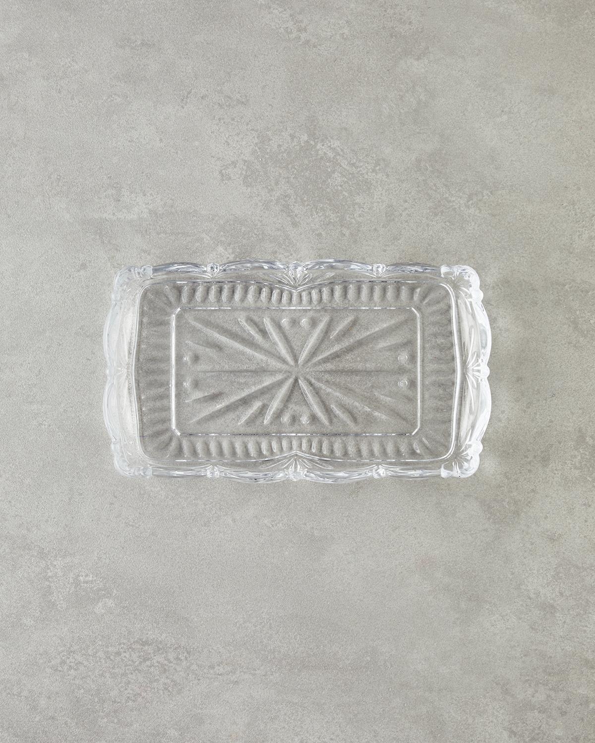 Diamond Cam Kayık Tabak 26X15 cm Şeffaf
