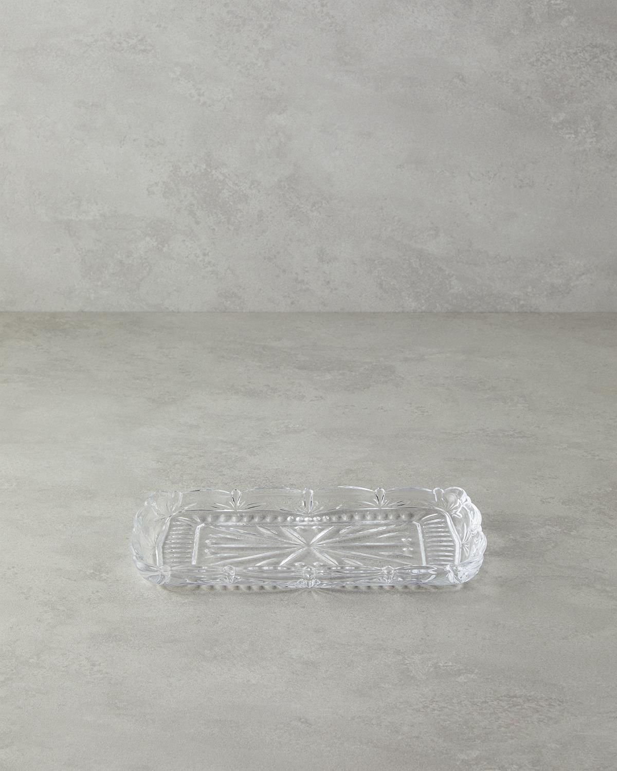 Diamond Cam Kayık Tabak 26X15 cm Şeffaf