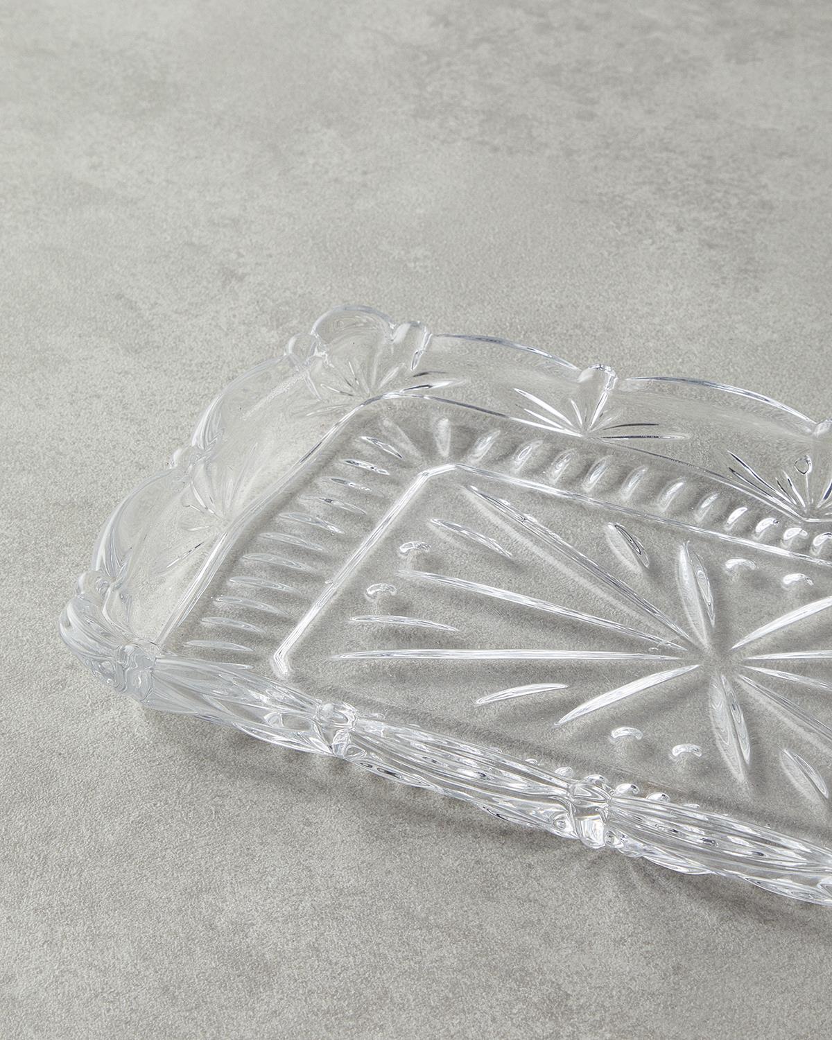 Diamond Cam Kayık Tabak 26X15 cm Şeffaf