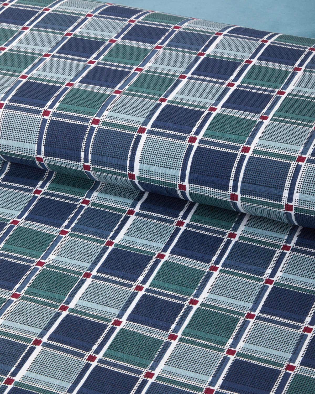 Dotty Gingham Kolay Ütülenir Çift Kişilik Nevresim Takımı 200x220 cm Koyu Mavi-Yeşil