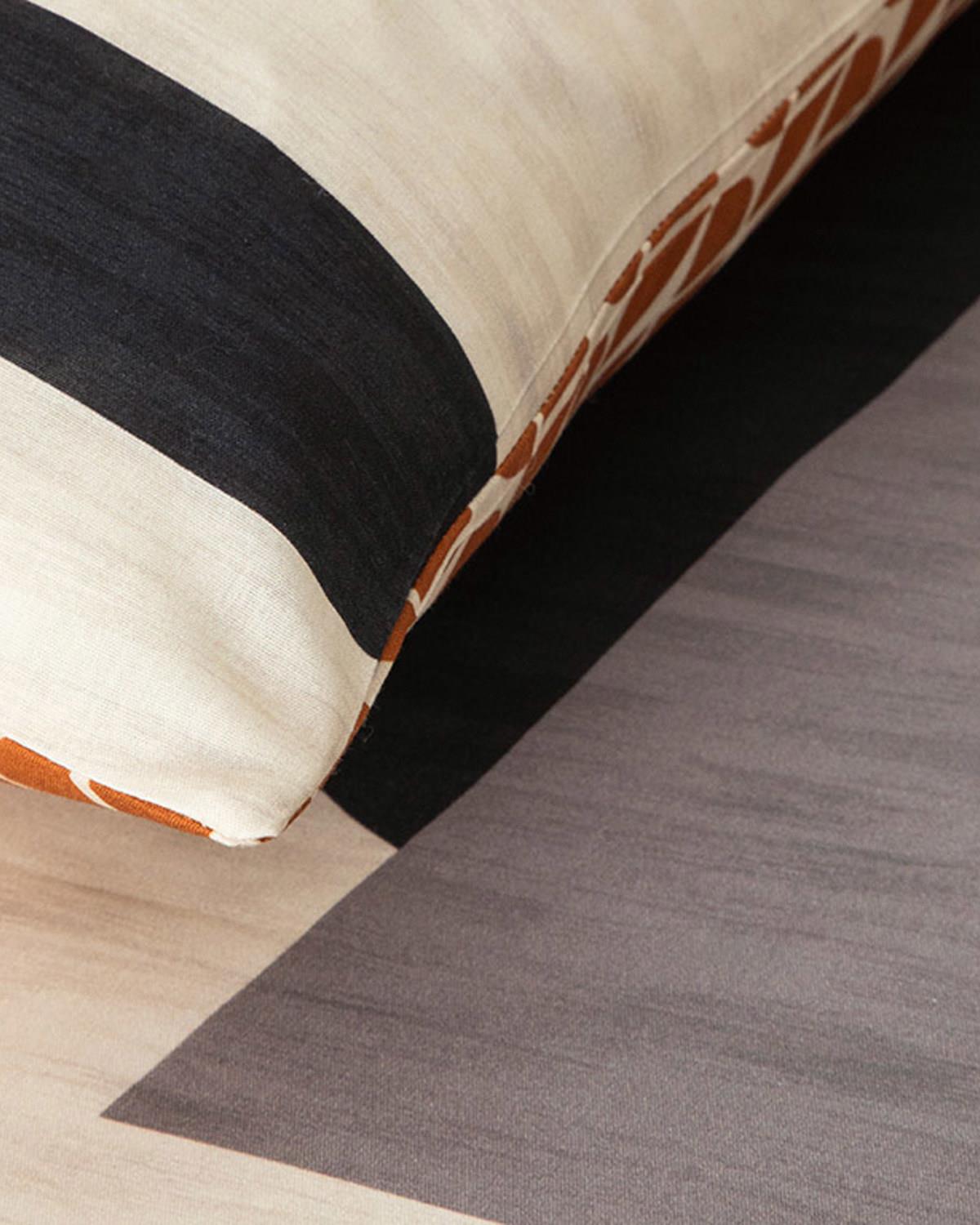 Dynamic Square Dijital Baskılı Soft Cotton Çift Kişilik Nevresim Seti Bej – Terracotta